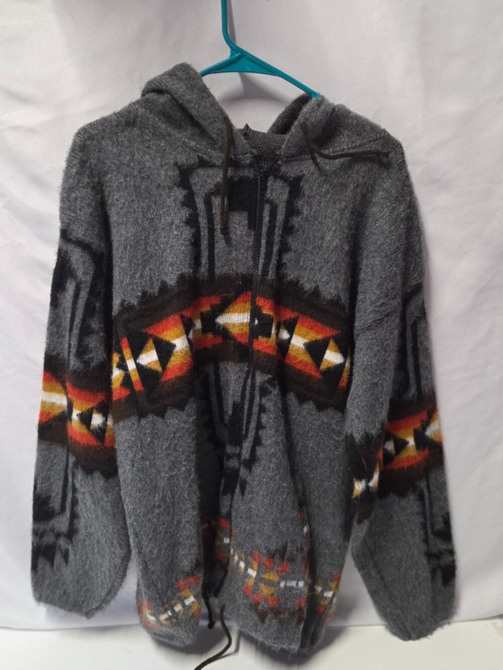Earth Ragz Southwestern Aztec Zip Hoodie Sweater – Men's Large
